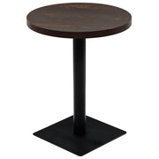 Tavolo alto stile bar/bistrot rotondo MDF e acciaio 60 cm marrone cenere scuro 0902110