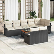 Set Divano da Giardino con cuscino 9 pcs Nero polyrattan 3347341
