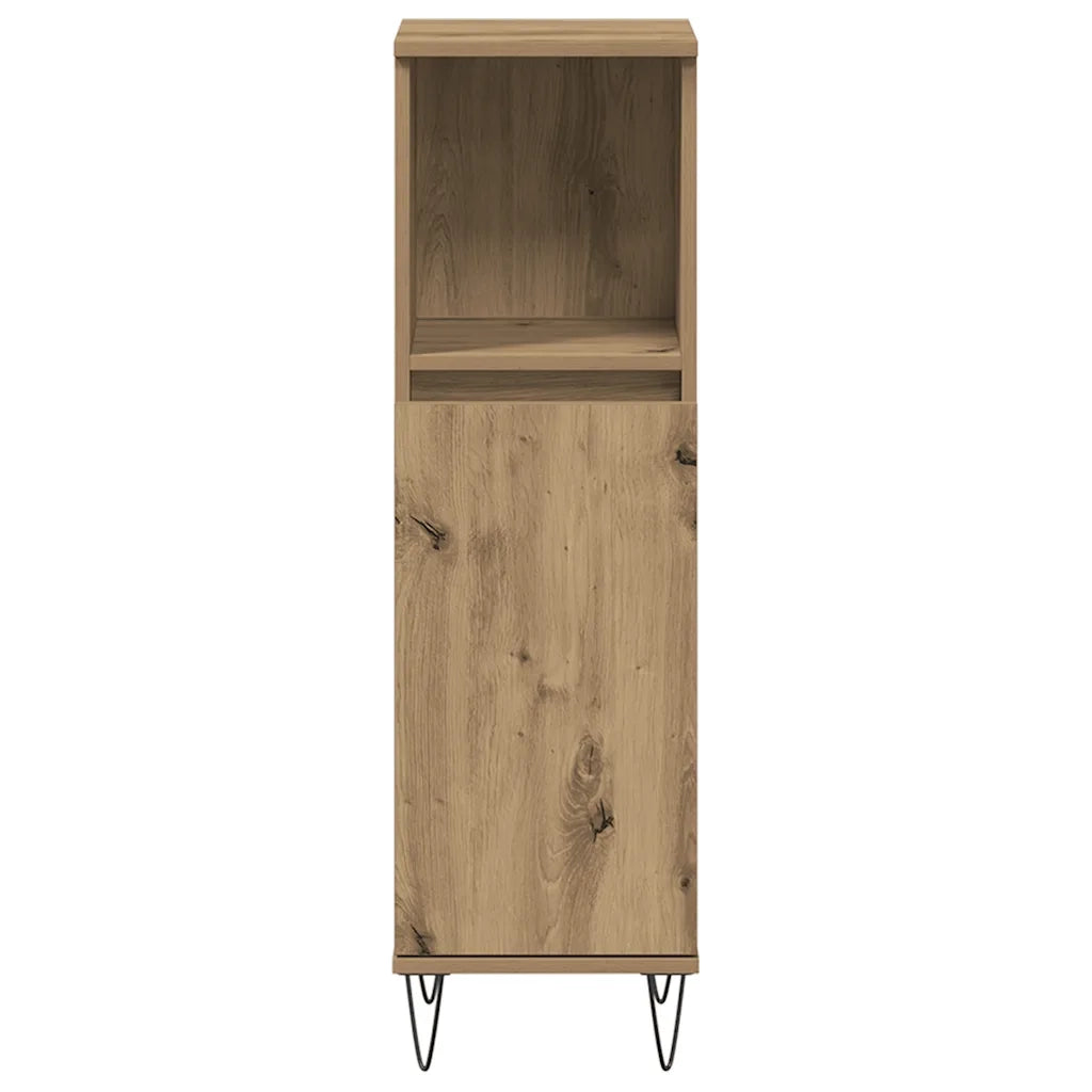 Armadietto Bagno Rovere 30x30x100 cm Legno Multistrato 857209
