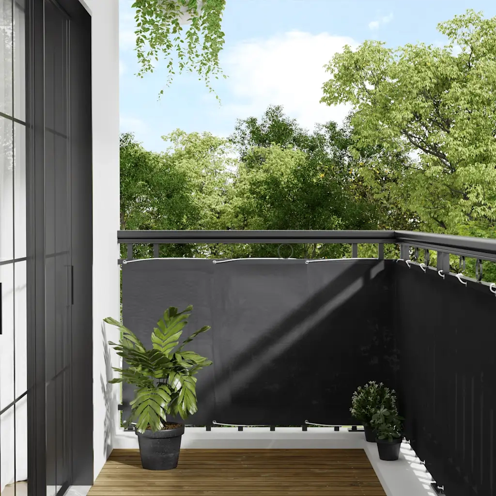 Paravento da Balcone-Pannello per balcone Antracite 90x800 cm 100% Poliestere Oxford