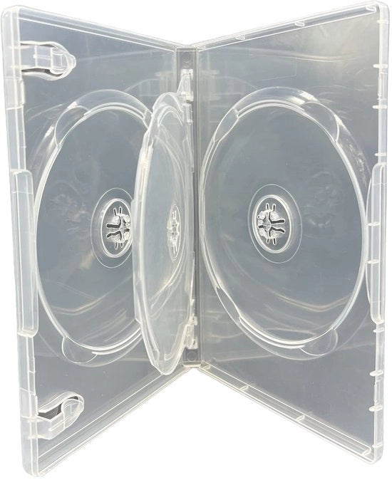 Set di contenimento per CD/DVD/Blu-Ray 14mm - 3 Disco - Resistente allo shock - Duraturo - Set da 10 - Incluso libretto e artwork di inserto - Contenitore multimediale