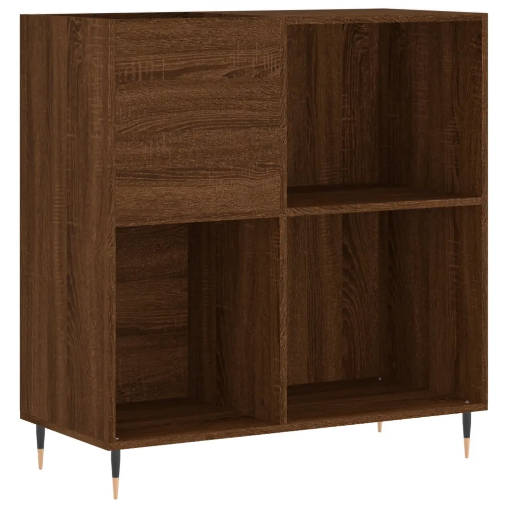 Mobile Porta Dischi Rovere Marrone 84,5x38x89 Legno Multistrato 831771