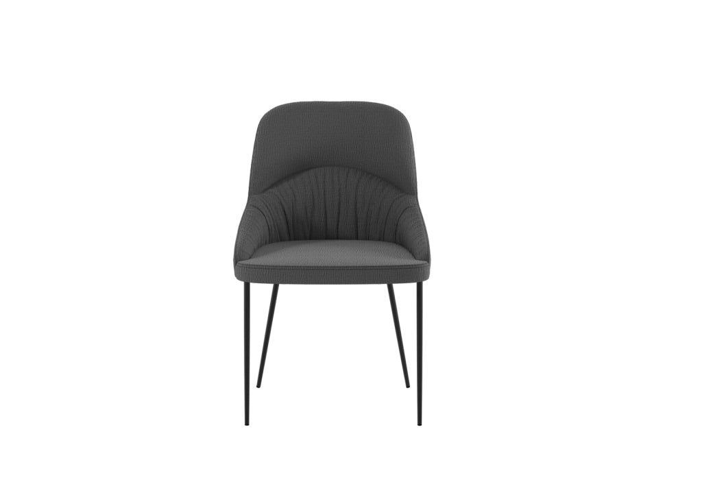 Set 4 Sedie Ginevra 54x63x89 cm in Tessuto Easy-Clean Grigio Scuro