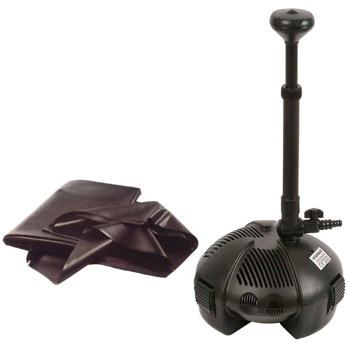 Kit Completo per Laghetto Pompa + Telo in PVC 1500 lt/h Rama Lagomax