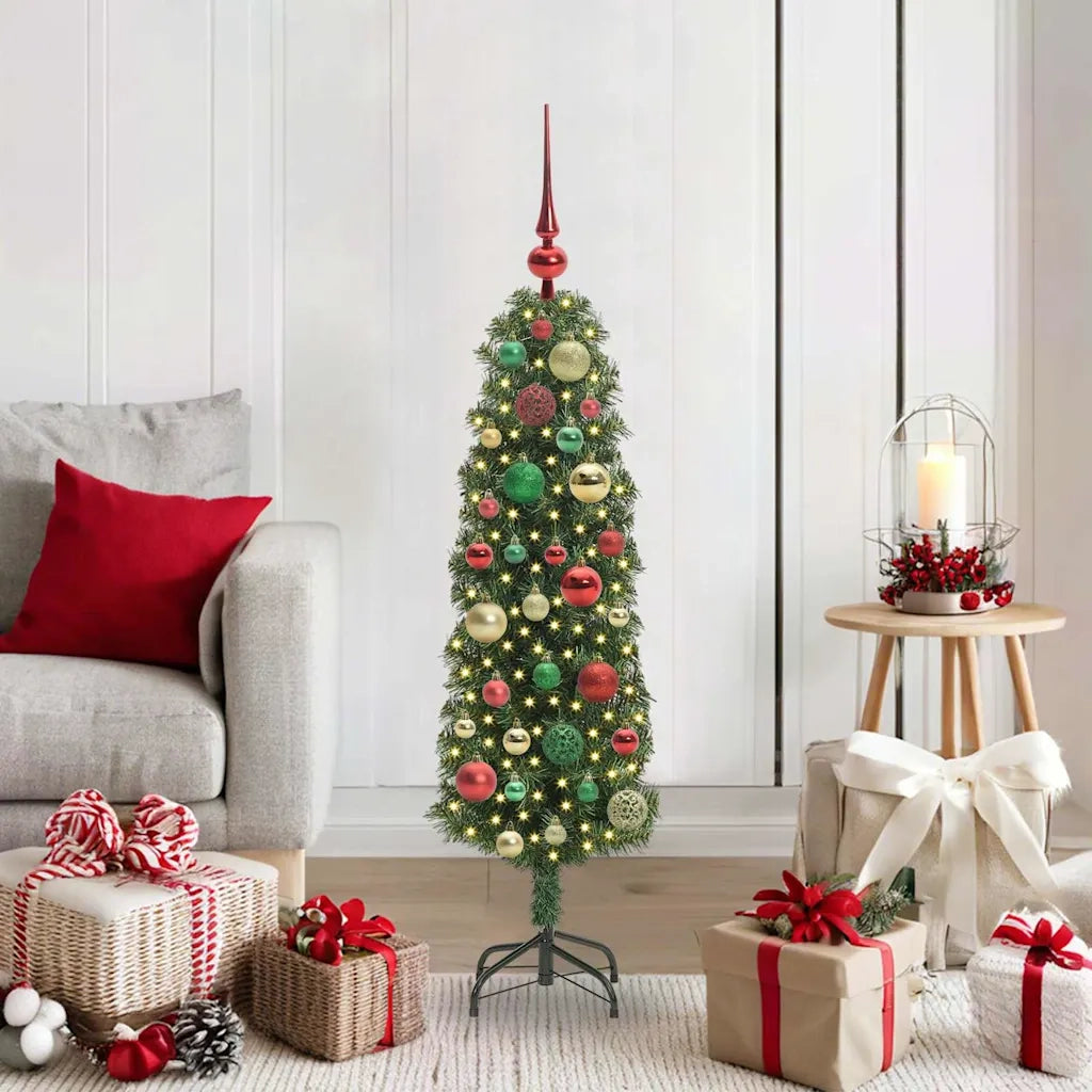 Albero di Natale | Decorazioni natalizie artificiale con 150 LED Verde 120 cm