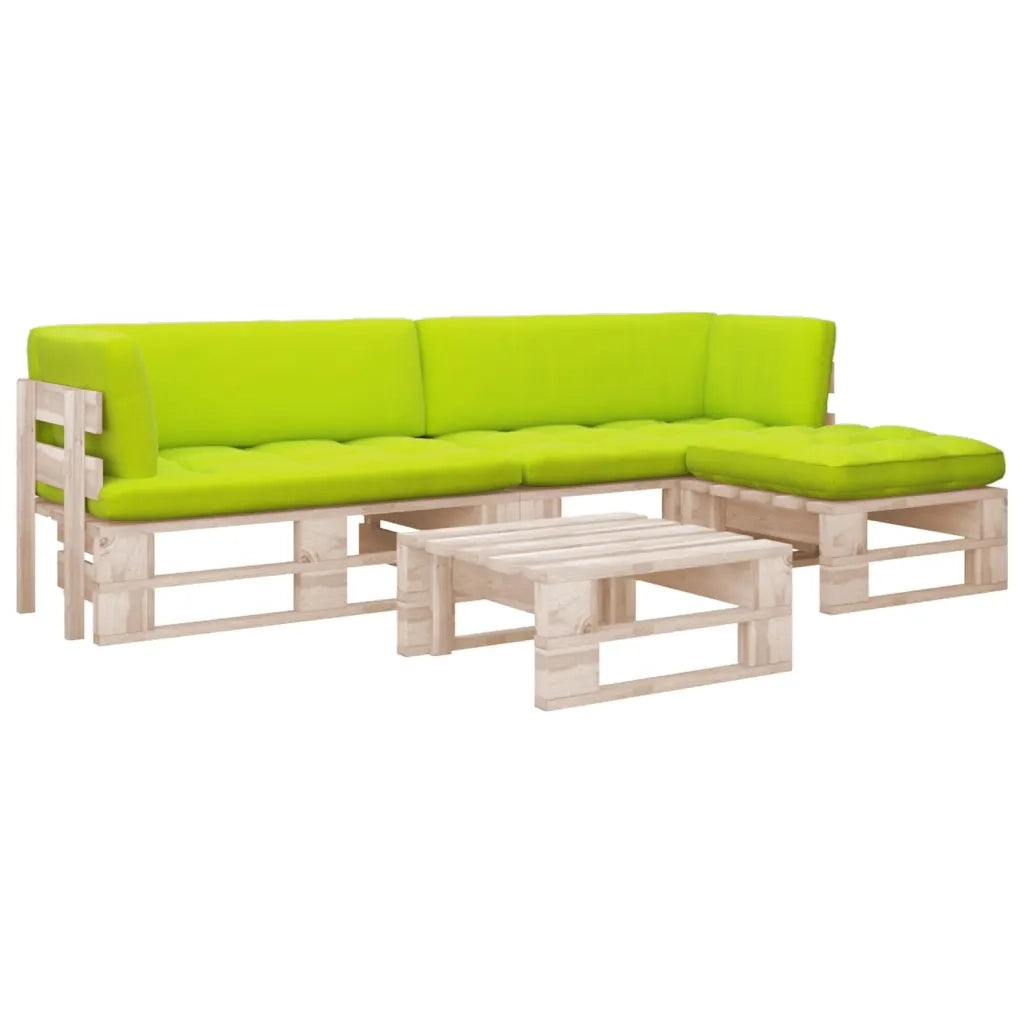 Set Divani a Pallet e Cuscini 4 pz in Legno di Pino Impregnato cod mxl 56775