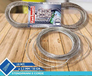 FATIGATI CORDA IN ACCIAIO  10 MT DIAM 2.2MM 50 GR   ( 5 PEZZI _)