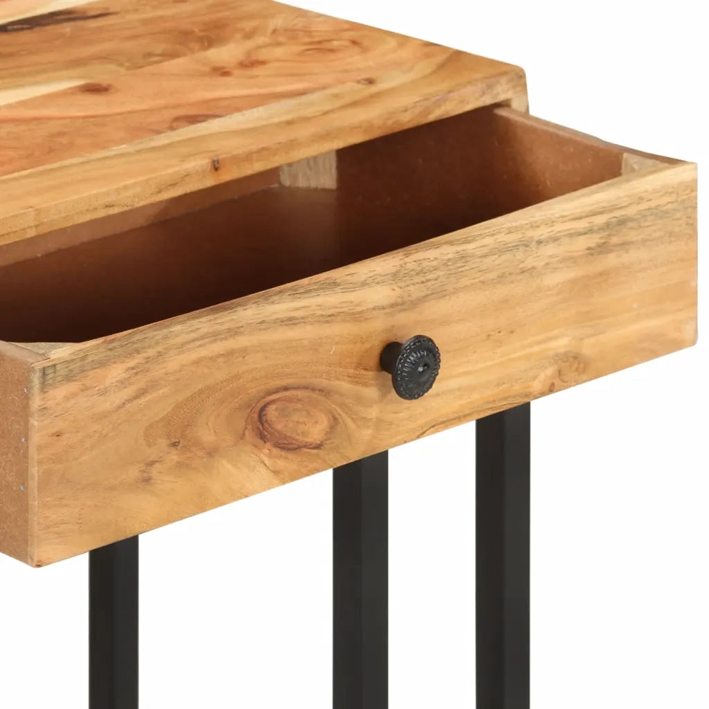 Tavolino Laterale a Forma di U 45x30x61 cm in Massello Acacia 289090
