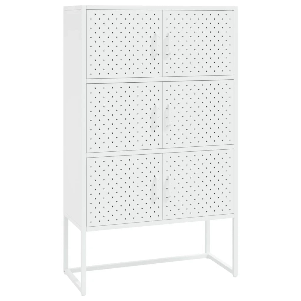 Credenza Alta Bianca 80x35x135 cm in Acciaio 335878
