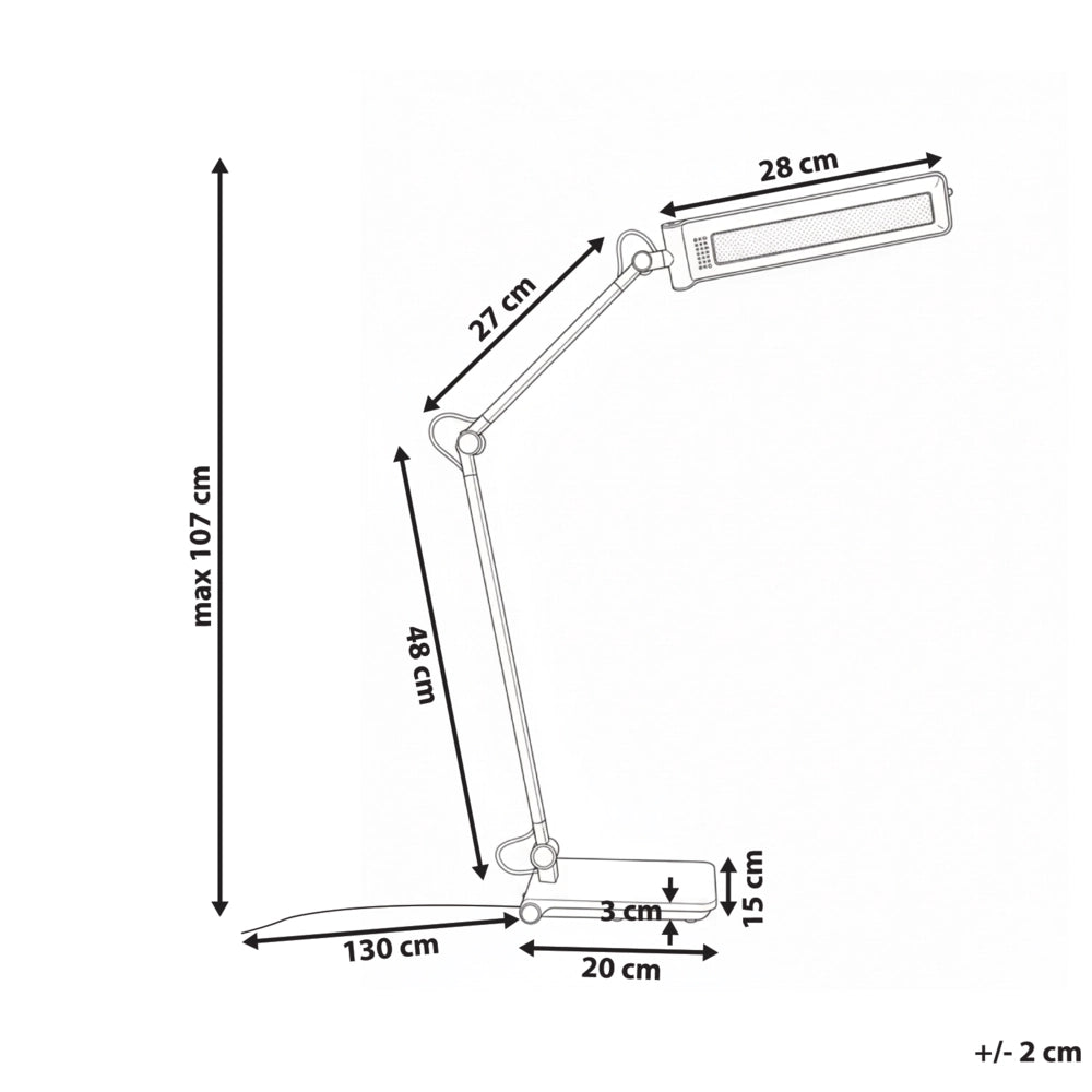 Lampada da tavolo LED per ufficio domestico con braccio regolabile e orientabile dimmer a 5 livelli e timer argento