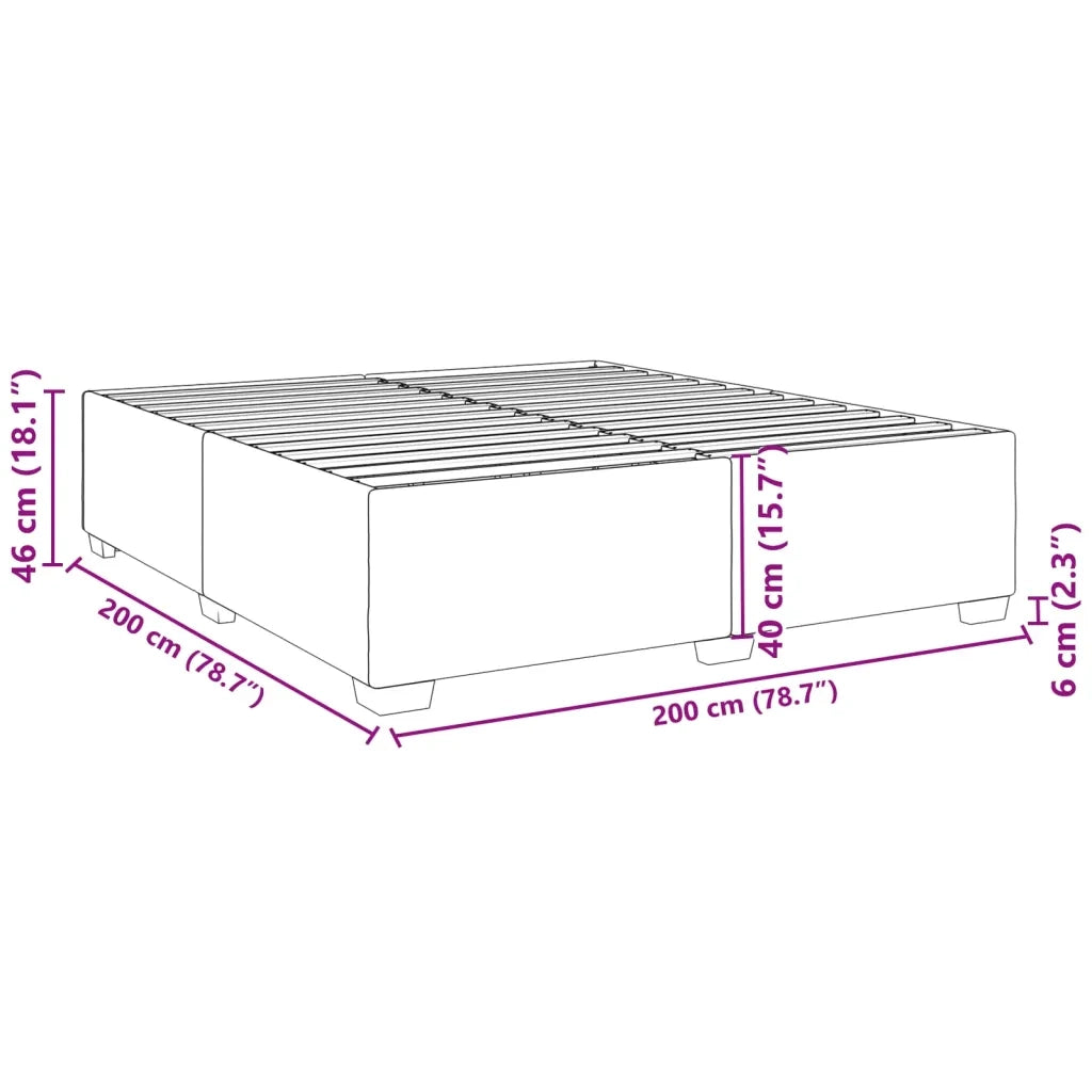 Giroletto senza Materasso-Struttura Letto Nero 200x200 cm in Velluto 589669