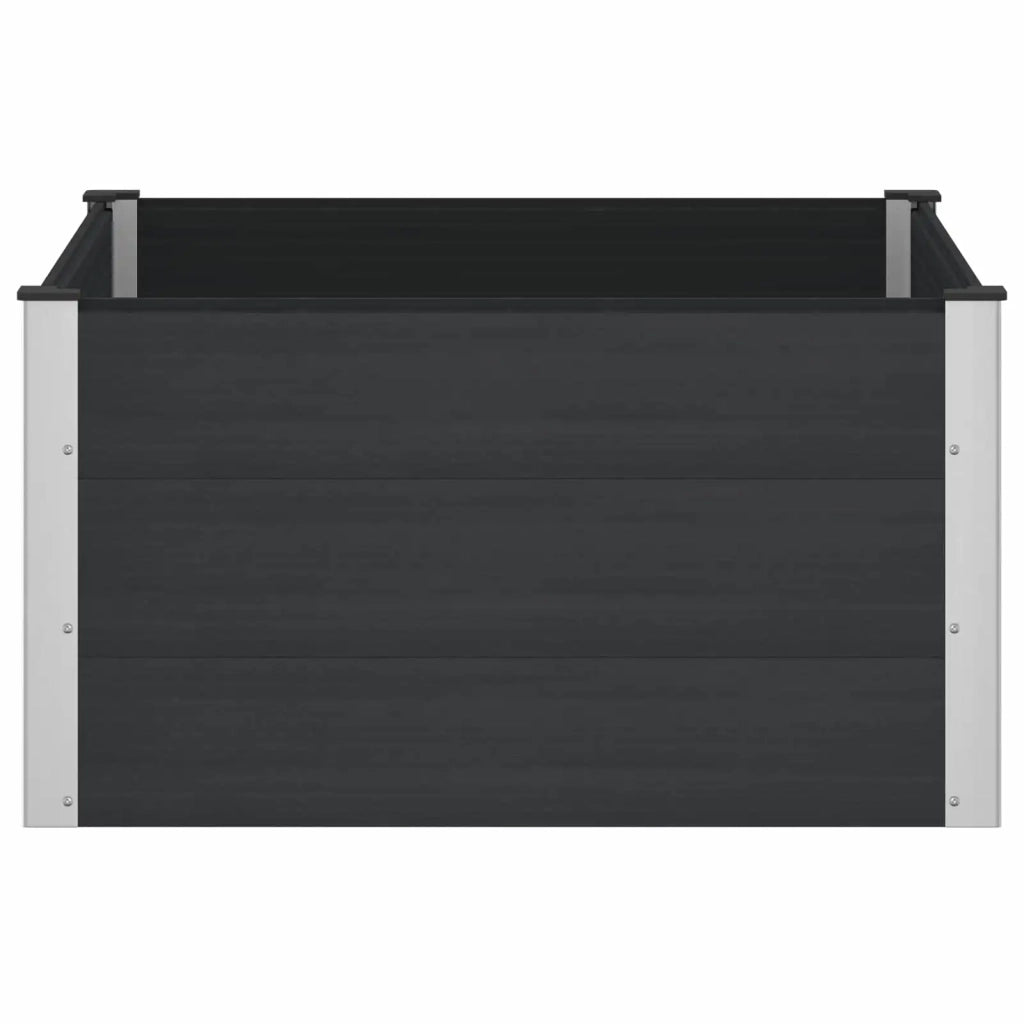 Letto rialzato da giardino Nero 100 x 100 x 54 cm alluminio 42038978