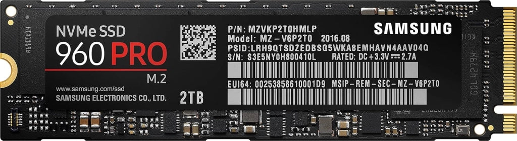 MZ-V6P2T0BW SSD 960 PRO, 2 TB, NVMe, Nero/Rosso