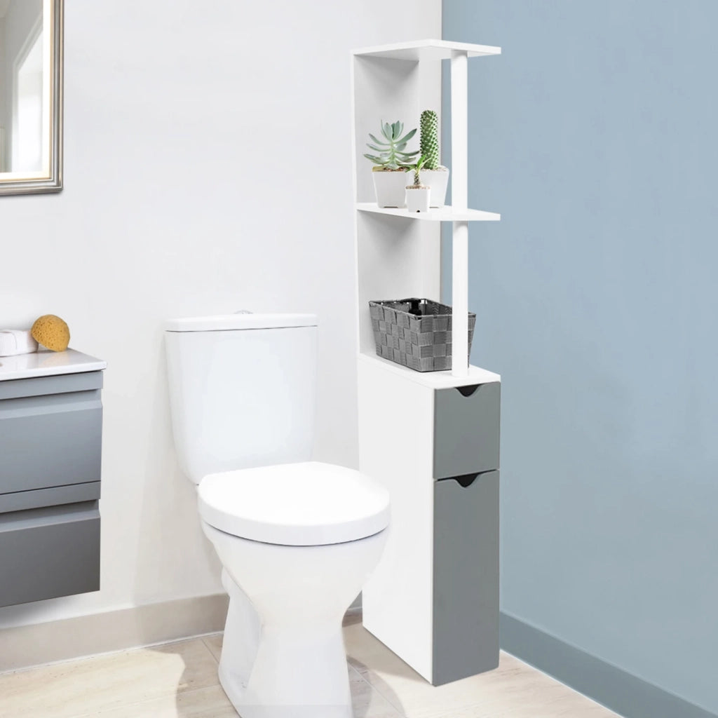 ProBache - Scaffalatura per toilette WILLY a 2 ante grigie