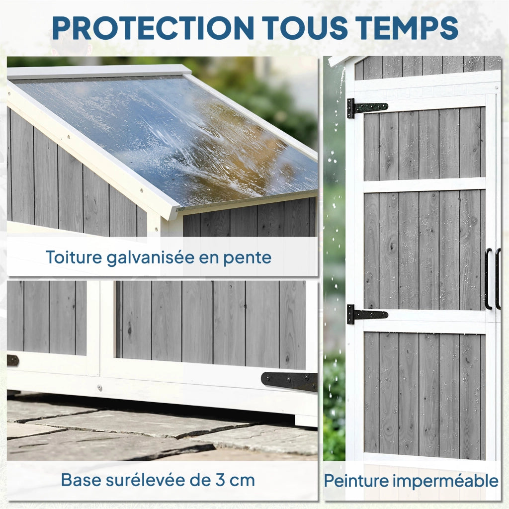 Armadio da Giardino ¨C Zephmum ¨C Grigio 105x55x179 cm