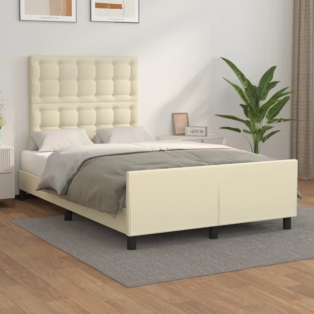 vidaXL Giroletto senza Materasso Crema 120x190 cm Similpelle