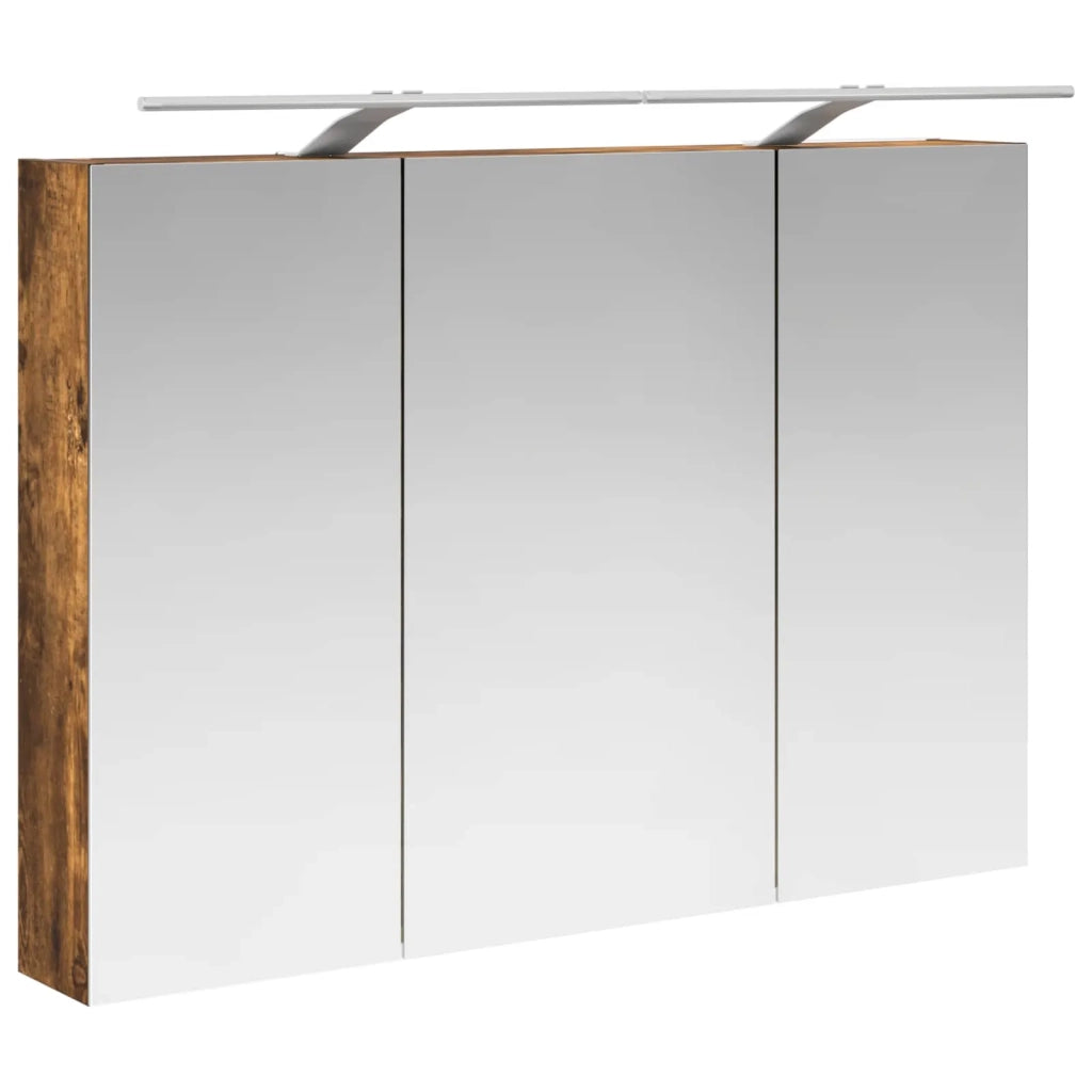 Mobiletto per specchio da bagno Rovere fumé 100 x 14,5 x 70 cm 889131
