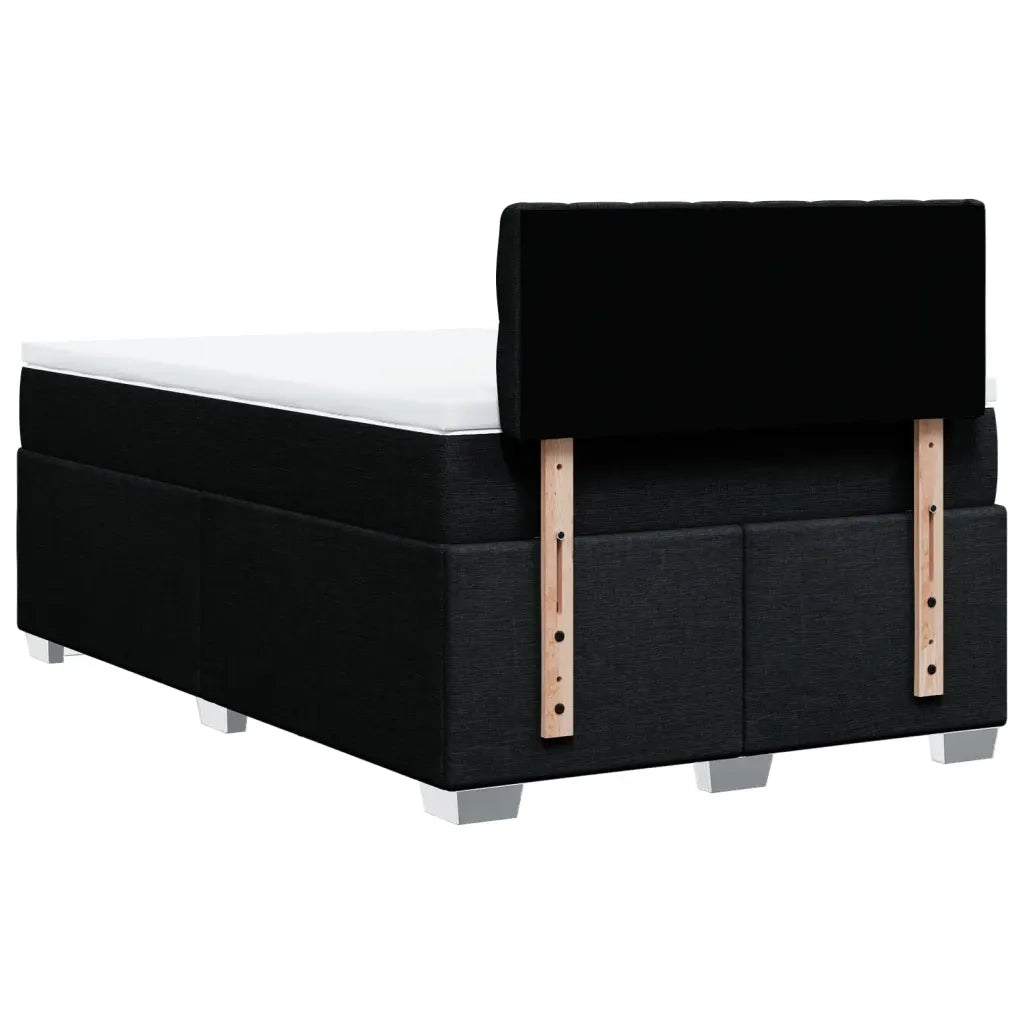 Giroletto a Molle con Materasso Nero 120x190 cm in Tessuto