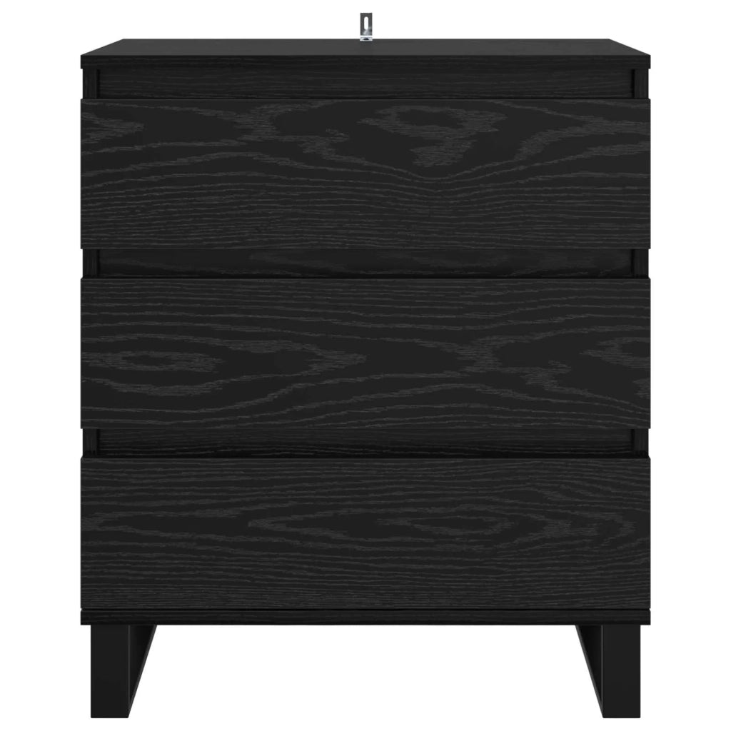 Credenza Rovere Nero 60 x 35 x 70 cm Legno multistrato