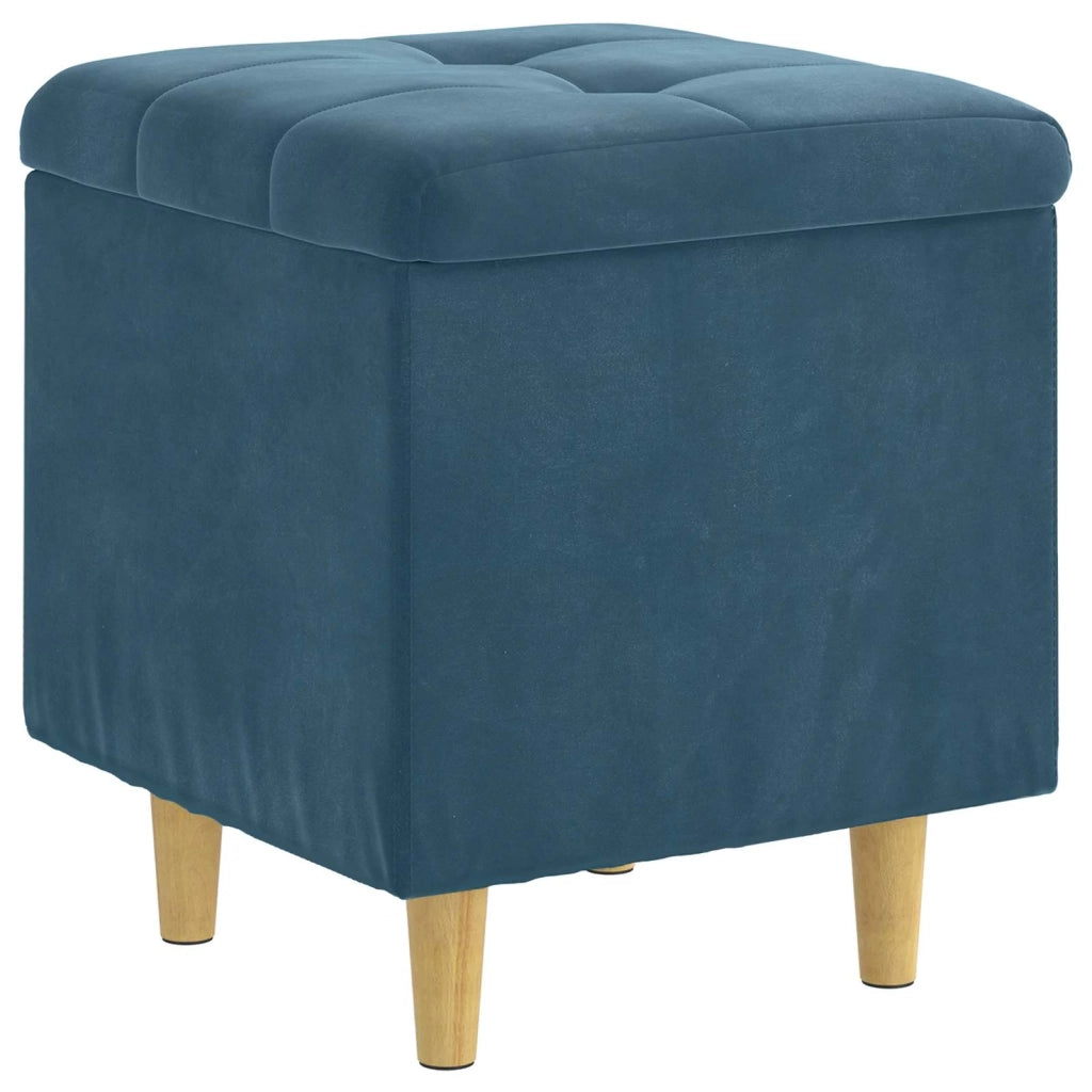 Pouf contenitore con cuscino Blu 40 x 40 x 45 cm Velluto