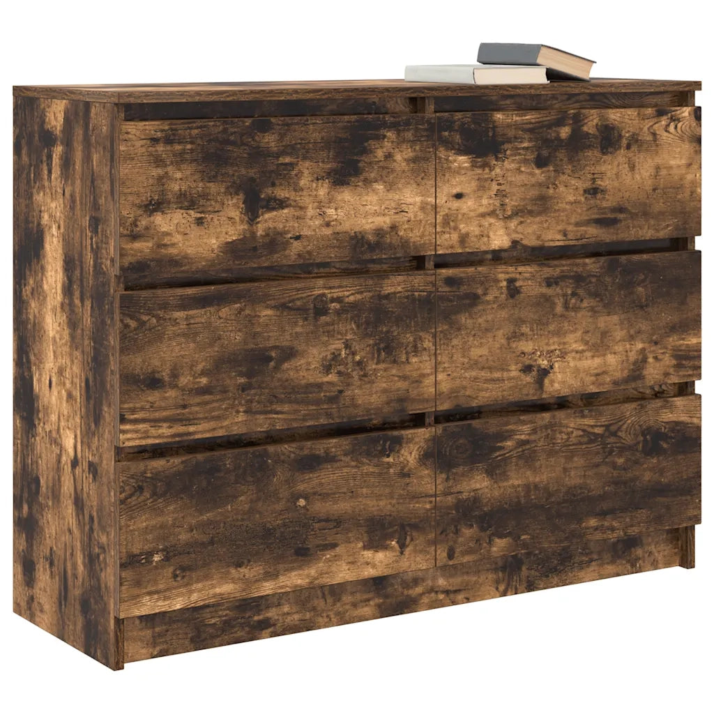 Credenza Rovere Fumo 100x35x76 cm in Legno Multistrato