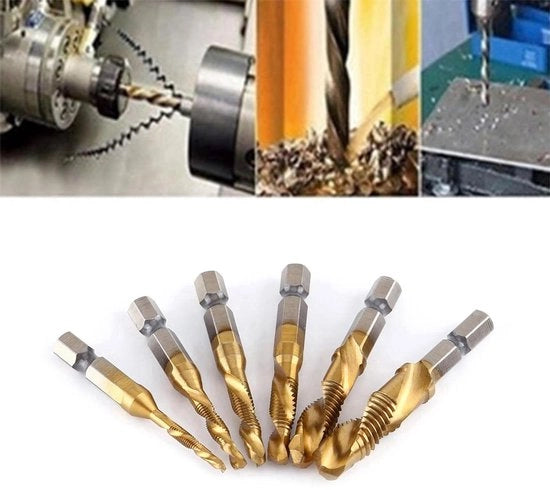 Set di Trapano e Viti 6 pezzi Set di Trapani e Viti Contapunti Trapano HSS Imposta con testa sommersa M3 - M10 Trapano con filo di acciaio metrico non per metalli duri