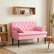 Loveseat con bottoni imbottiti Rosa 111 x 68 x 80 cm Tessuto 42041807