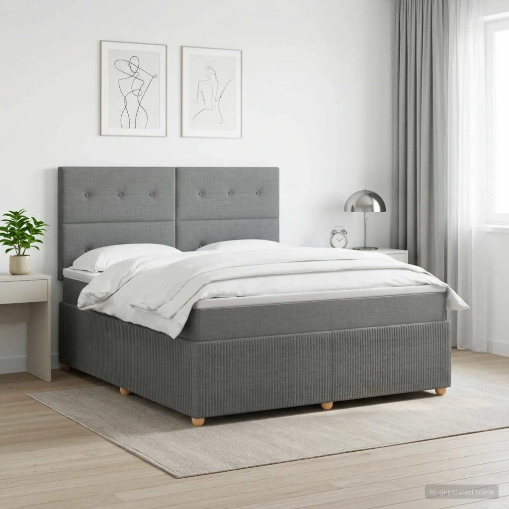 Letto box spring con materasso Grigio Scuro 180 x 200 cm 3454453