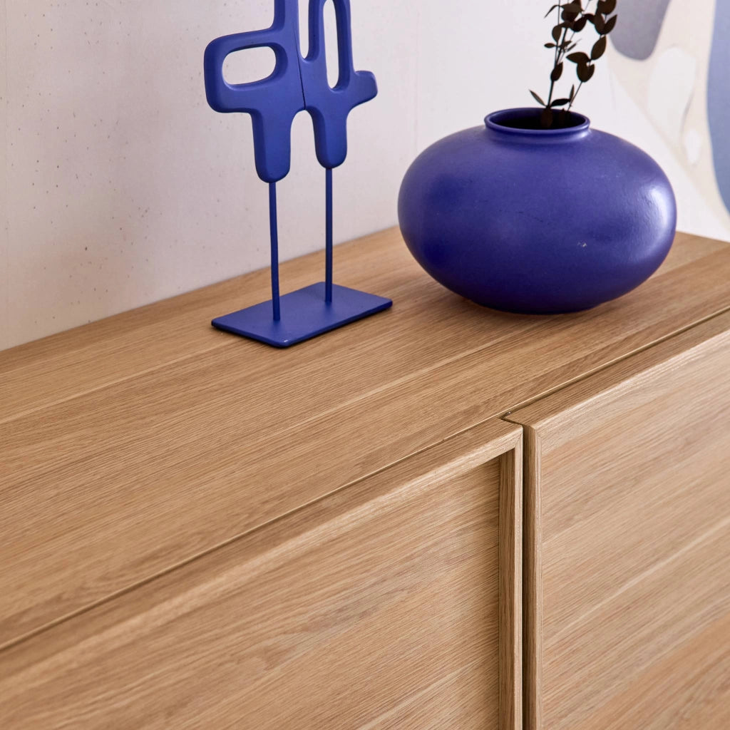 Credenza effetto legno 3 ante, 160cm, marrone naturale