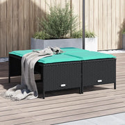 Sgabelli da giardino con Cuscini 4 pz in Polyrattan Nero 368370