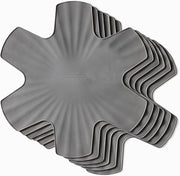 Set di 6 protezioni per padelle in silicone, 35 cm, grigio, protezione per padelle, protezione per piatti, sottopanchine e protezione contro il calore per padelle e pentole
