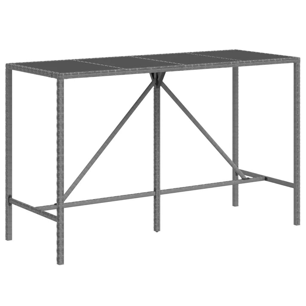 Set Bar da Giardino 9 pz | Set Salotto da Giardino con Cuscini in Polyrattan Grigio