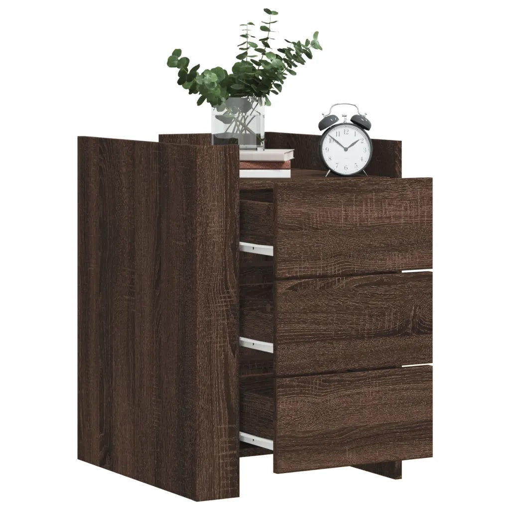 Comodino Rovere Marrone 45x50x65 cm in Legno Multistrato 848310
