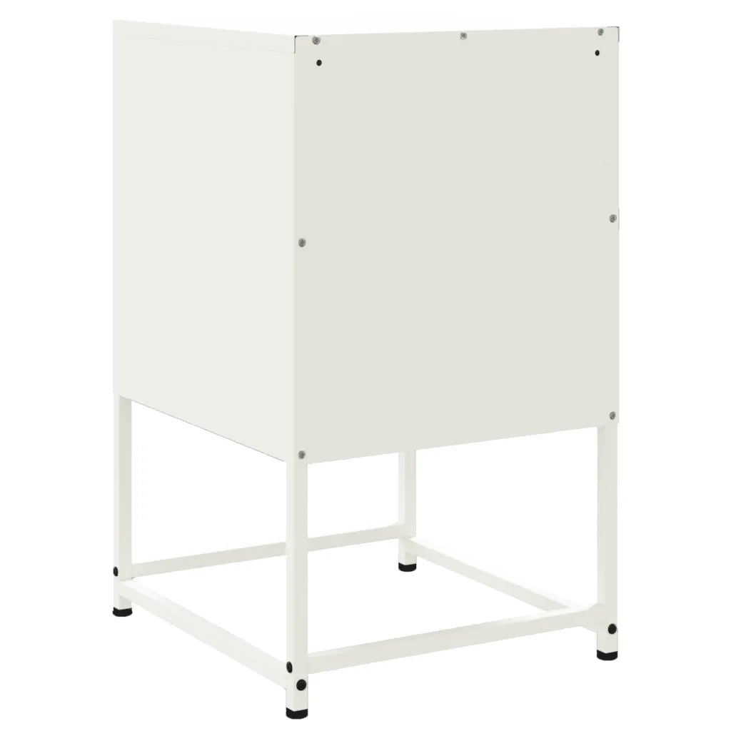 Comodini 2 pz-Set di 2 Tavolino da notte Bianchi 36x39x60,5 cm in Acciaio 245189