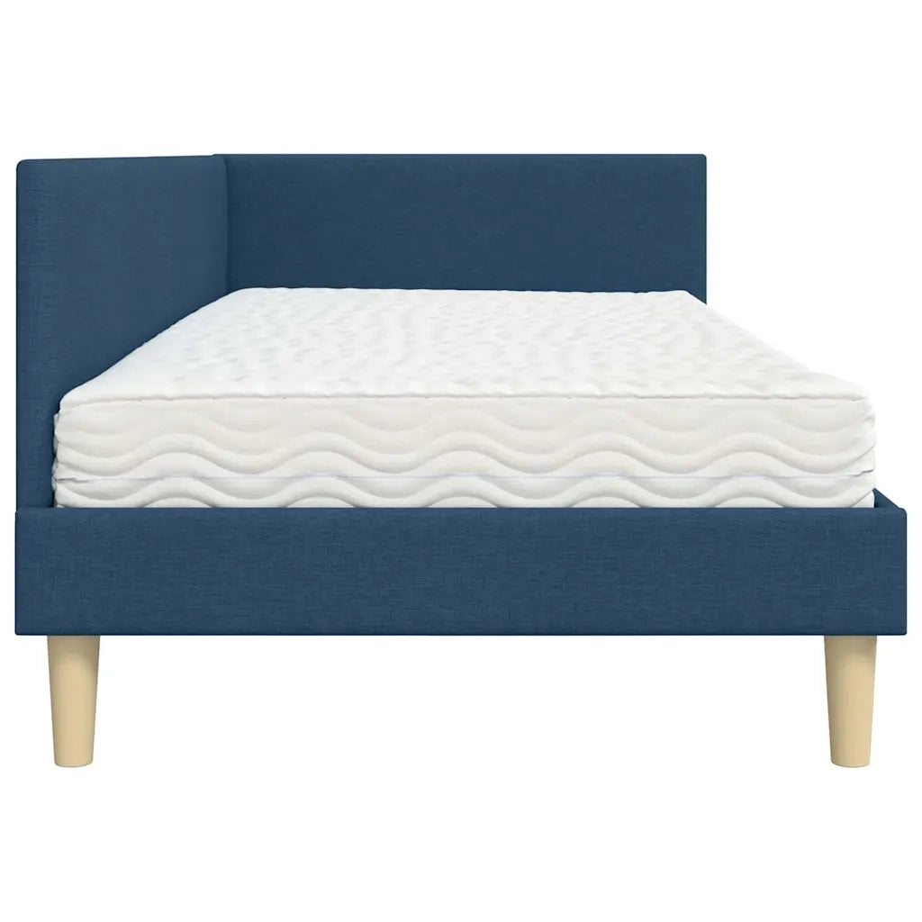 Struttura Letto Angolare con Materasso Altro 2 pcs Blu Tessuto 3393756