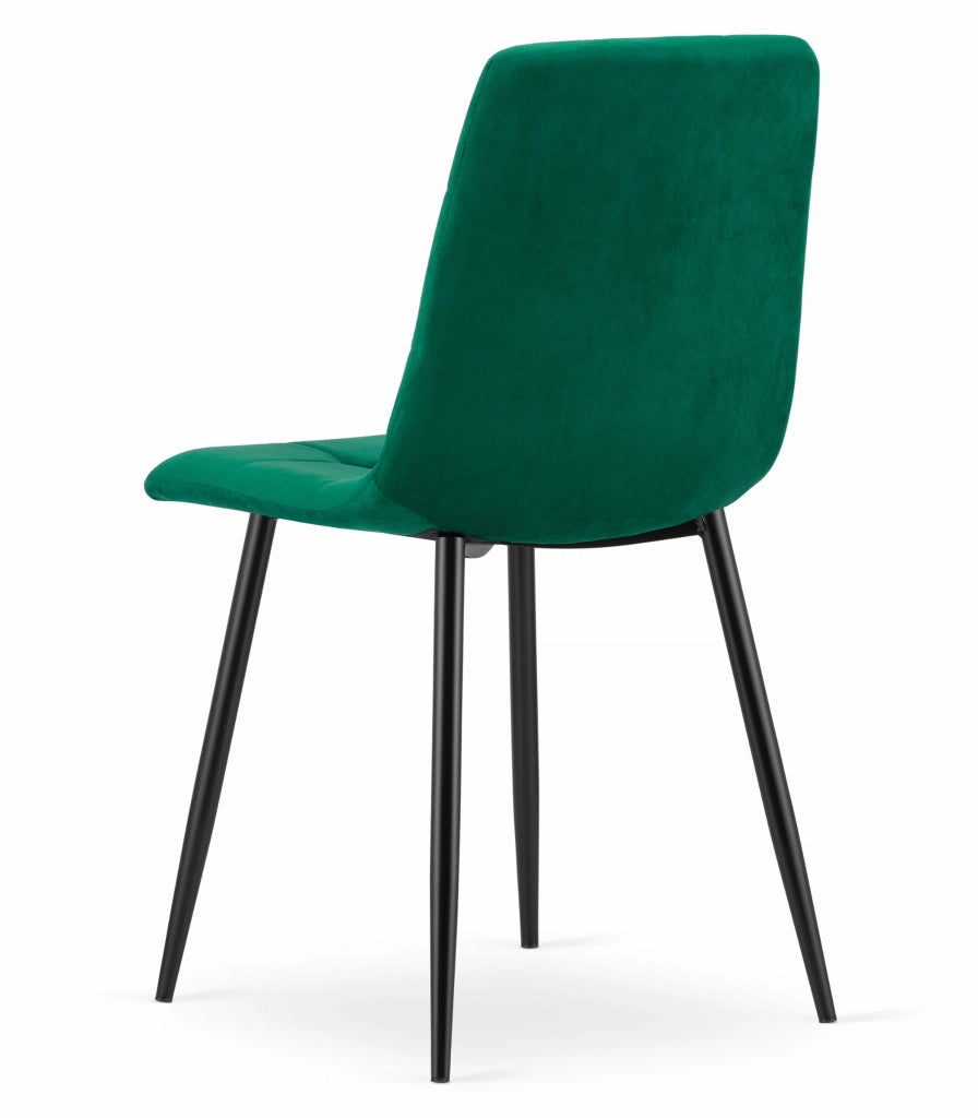 Sedia Valora PYRA in velluto verde scuro, design moderno per soggiorno