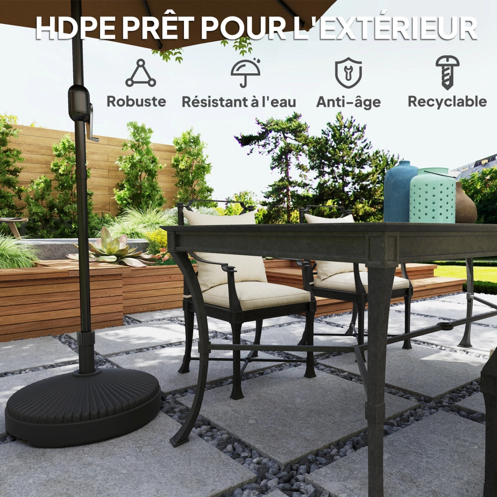 Supporto parasole in HDPE con riempimento acqua sabbia ¨C Zephmum ¨C Nero ?55x30cm