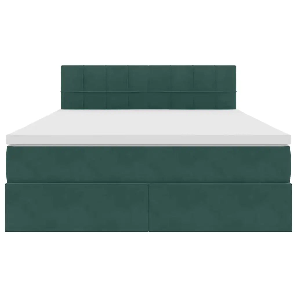 Letto con Contenitore Verde Scuro 140 x 200 cm Velluto 3370764