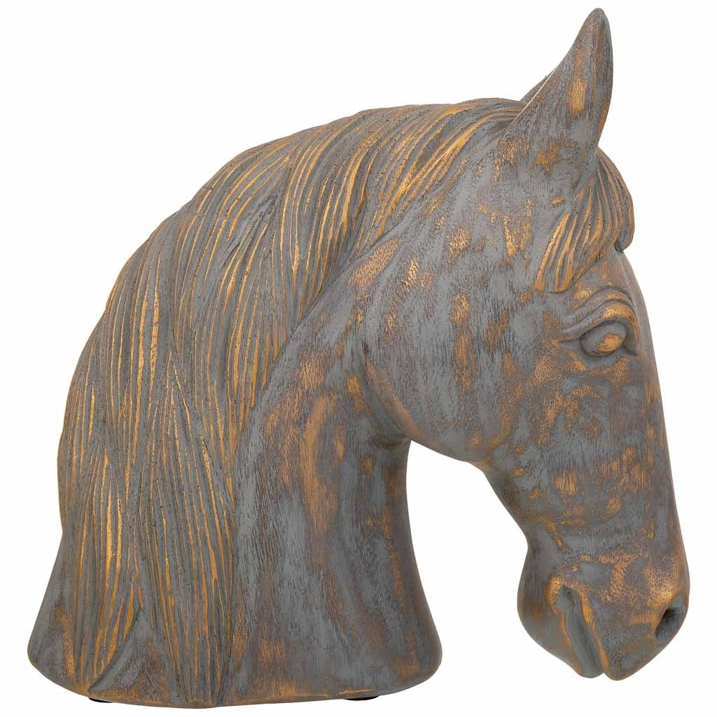Figura decorativa in poliresina grigia 31x15x31h