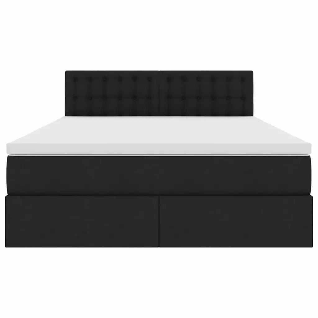 Letto con contenitore LED e materasso Nero 140 x 200 cm Tessuto