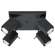 Lampada da soffitto in acciaio stile industriale MERIDA 4x GU10 regolabile nero