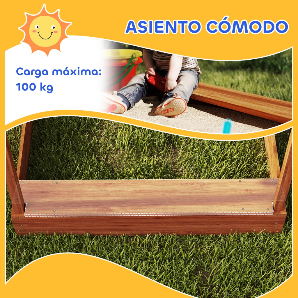 Casetta per bambini con sabbiera, toldo e lavagna ¨C zephmum ¨C arancione 124x116x146 cm