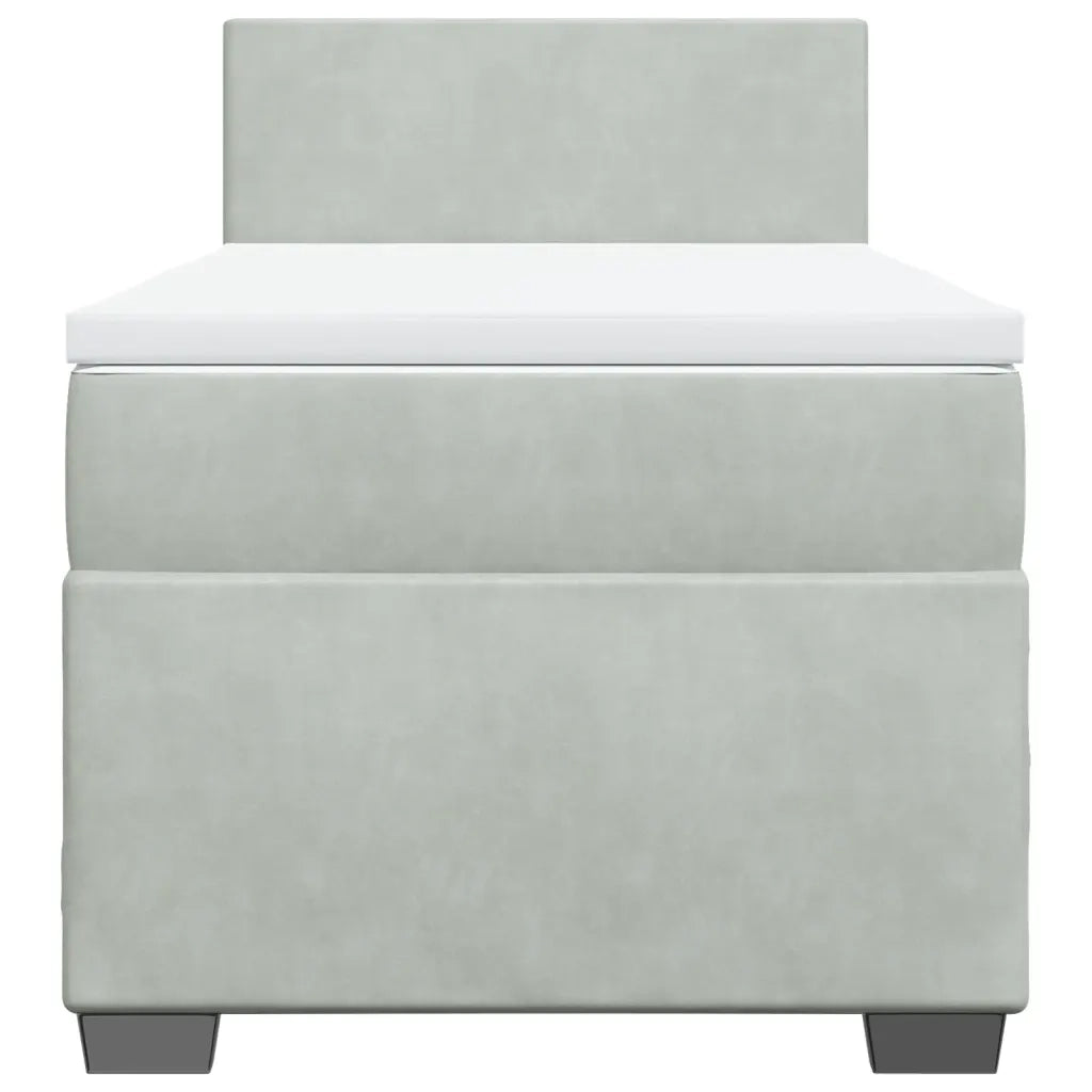 Giroletto a Molle con Materasso Grigio Chiaro 100x200cm Velluto 3288528