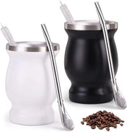 Set di piatti in acciaio inossidabile - 2 pezzi - con cucchiaio e spazzolino per pulizia - resistente al lavastoviglie - nero.