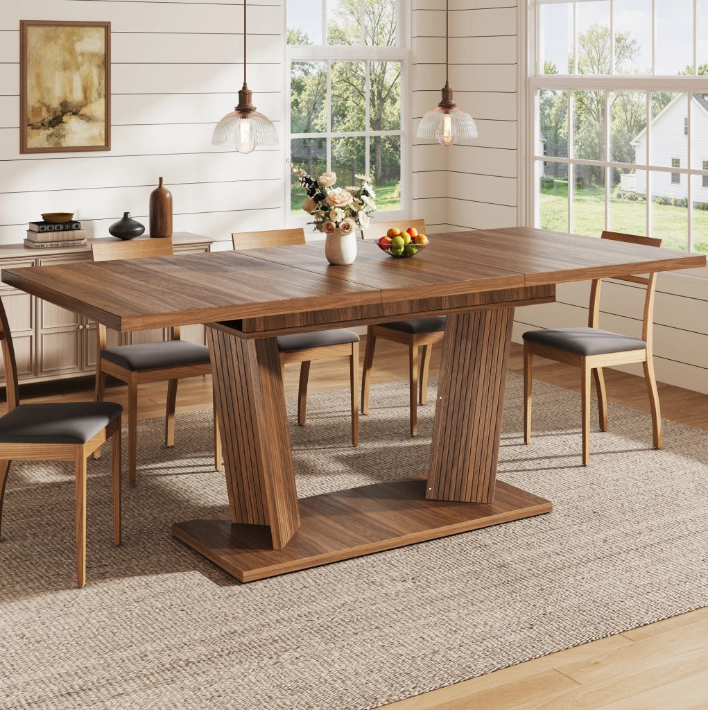 Tavolo da pranzo allungabile 120-160x80 cm marrone scuro