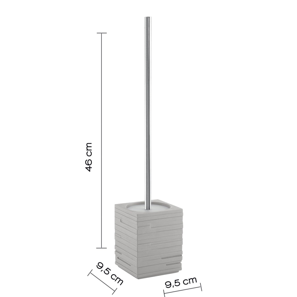 Scopino con ciuffo in setole d'appoggio in resina QU33 Gedy serie QUADROTTO Grigio