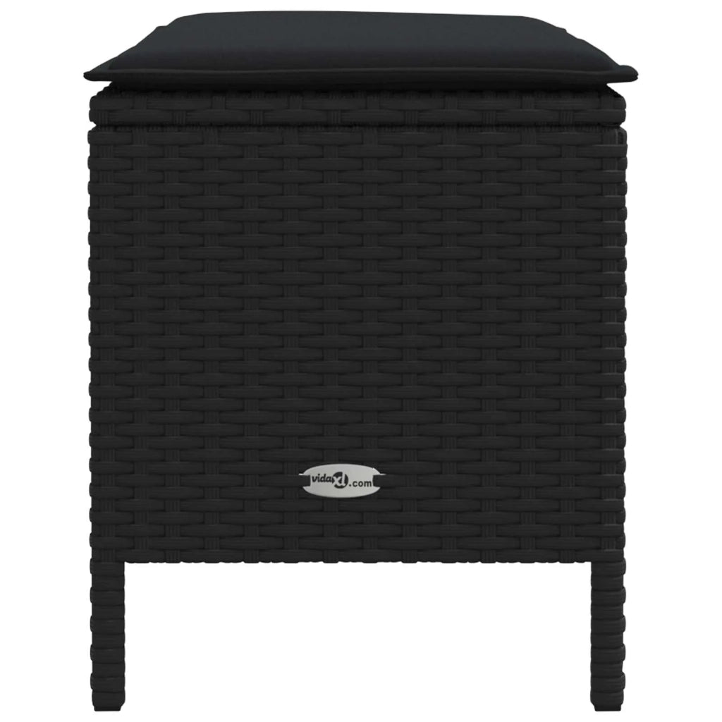 Sedia da giardino-Poggiapiedi da Giardino Nero 80 x 38 x 45 cm Rattan in PE