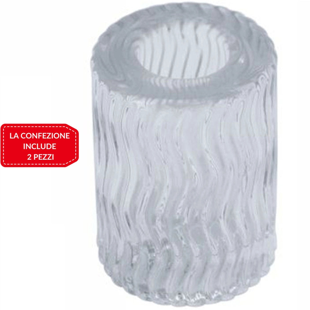 Trade Shop - 2 Porta Candela Lanterna Rotondo Bomboniera Matrimonio Decorazione Tea Light 5x7 -