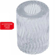 Trade Shop - 2 Porta Candela Lanterna Rotondo Bomboniera Matrimonio Decorazione Tea Light 5x7 -