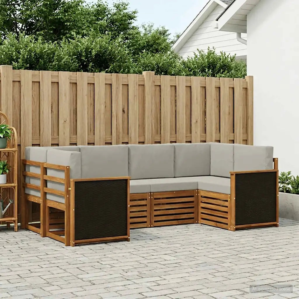 Set divano sezionale con cuscino 5 pcs